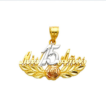 Forever 15 - Yellow / White / Red Gold Pendant - 1.7 gr - PT376 Forever 15 - Yellow / White / Red Gold Pendant - 1.7 gr - PT376