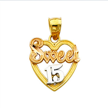 Forever 15 - Yellow / White / Red Gold Pendant - 1.5 gr - PT363 Forever 15 - Yellow / White / Red Gold Pendant - 1.5 gr - PT363