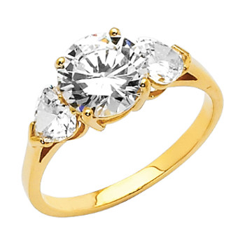 Yellow Gold Engagement Ring - 14 K. 2.9 gr - RG35 Yellow Gold Engagement Ring - 14 K. 2.9 gr - RG35