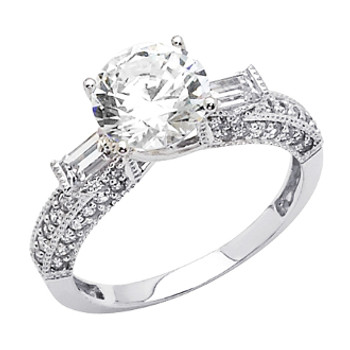 White or Yellow Gold Engagement Ring - 14 K. 3.1 gr - RG26W White or Yellow Gold Engagement Ring - 14 K. 3.1 gr - RG26W