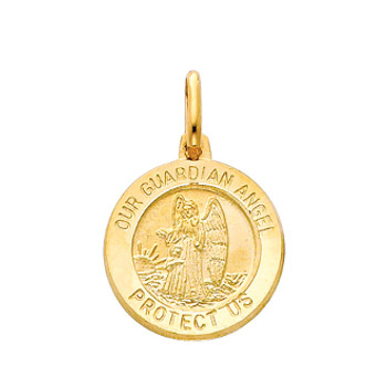 Yellow or White Gold Medal - Guardian Angel -14K. 1.9 gr.- PT283 Yellow or White Gold Medal - Guardian Angel -14K. 1.9 gr.- PT283