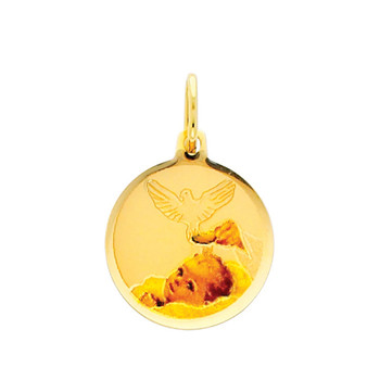 Yellow Gold Baptism Medal. 14 K. 0.9 gr. - PT219 Yellow Gold Baptism Medal. 14 K. 0.9 gr. - PT219