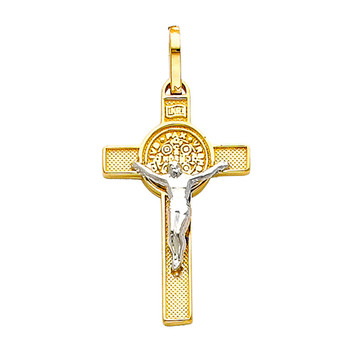 Yellow / White Gold Cross - 14K - 1.5 gr. - PT37 Yellow / White Gold Cross - 14K - 1.5 gr. - PT37