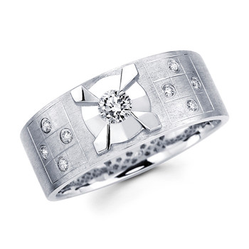 White gold wedding band with diamonds - BD1-7 White gold wedding band with diamonds - BD1-7