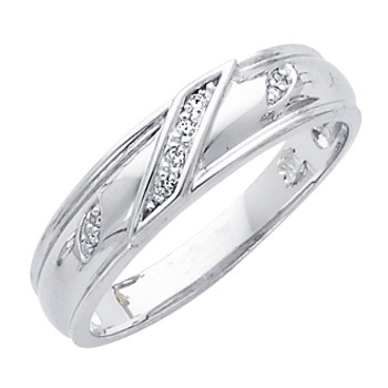 White gold wedding band with Diamonds = 14K 0.05 Ct - DRG11G White gold wedding band with Diamonds = 14K 0.05 Ct - DRG11G