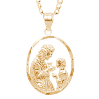 First Communion Gold Pendant - 14 K. 1.5 gr. - FC263 First Communion Gold Pendant - 14 K. 1.5 gr. - FC263