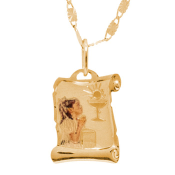 First Communion Gold Pendant - 14 K. 0.6 gr. - FC277 First Communion Gold Pendant - 14 K. 0.6 gr. - FC277