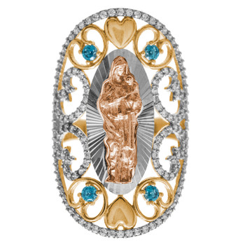 Yellow / White / Red Gold Ring - CZ - 14 K - RGO-223 Yellow / White / Red Gold Ring - CZ - 14 K - RGO-223