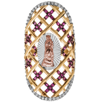 Yellow / White / Red Gold Ring - CZ - 14 K - RGO-224 Yellow / White / Red Gold Ring - CZ - 14 K - RGO-224