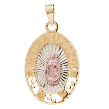 Yellow/White/Red Gold Baptism Medal - 14 K - BPT-601 Yellow/White/Red Gold Baptism Medal - 14 K - BPT-601