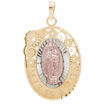 Gold Quinceanera Pendant - 14K - XVP-102 Gold Quinceanera Pendant - 14K - XVP-102