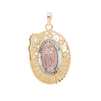 Gold Quinceanera Pendant - 14K - XVP-103 Gold Quinceanera Pendant - 14K - XVP-103