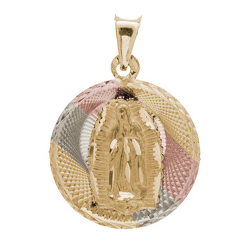 Yellow / White / Red Gold Medal - Virgen Guadalupe - 14 K - RP201 Yellow / White / Red Gold Medal - Virgen Guadalupe - 14 K - RP201