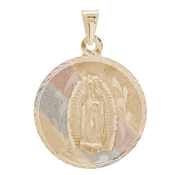 Yellow / White / Red Gold Medal - Virgen Guadalupe - 14 K - RP204 Yellow / White / Red Gold Medal - Virgen Guadalupe - 14 K - RP204