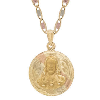 Yellow / White / Red Gold Medal - Jesus - 14 K - RP214 Yellow / White / Red Gold Medal - Jesus - 14 K - RP214