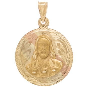Yellow / White / Red Gold Medal - Jesus - 14 K - RP214 Yellow / White / Red Gold Medal - Jesus - 14 K - RP214