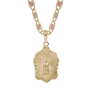 Yellow Gold Baptism Medal - Virgin Mary - 14 K - BPT-613 Yellow Gold Baptism Medal - Virgin Mary - 14 K - BPT-613