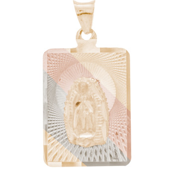 Yellow / White / Red Gold Virgin Mary Medal - 14 K - RP225 Yellow / White / Red Gold Virgin Mary Medal - 14 K - RP225