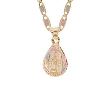 Yellow / White / Red Gold Virgin Mary Medal - 14 K - RP229 Yellow / White / Red Gold Virgin Mary Medal - 14 K - RP229