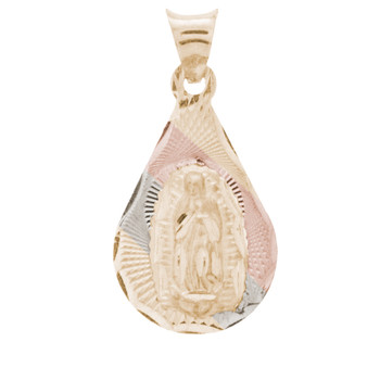 Yellow / White / Red Gold Virgin Mary Medal - 14 K - RP230 Yellow / White / Red Gold Virgin Mary Medal - 14 K - RP230