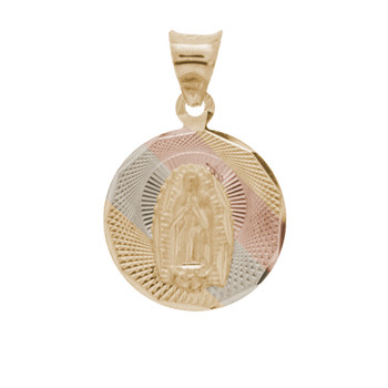 Yellow / White / Red Gold Virgin Mary Medal - 14 K - RP232 Yellow / White / Red Gold Virgin Mary Medal - 14 K - RP232