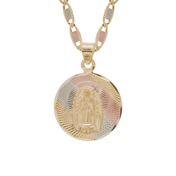 Yellow / White / Red Gold Virgin Mary Medal - 14 K - RP233 Yellow / White / Red Gold Virgin Mary Medal - 14 K - RP233