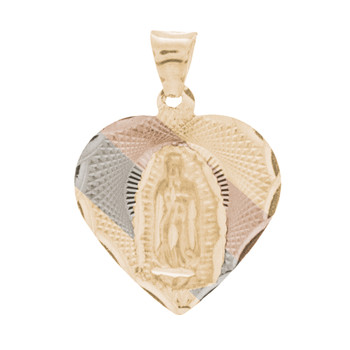 Yellow / White / Red Gold Virgin Mary Medal - 14 K - RP235 Yellow / White / Red Gold Virgin Mary Medal - 14 K - RP235