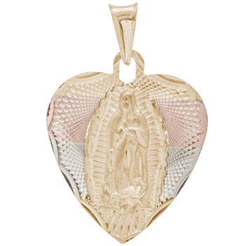 Yellow / White / Red Gold Virgin Mary Medal - 14 K - RP236 Yellow / White / Red Gold Virgin Mary Medal - 14 K - RP236