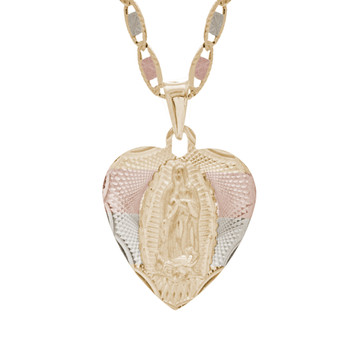 Yellow / White / Red Gold Virgin Mary Medal - 14 K - RP236 Yellow / White / Red Gold Virgin Mary Medal - 14 K - RP236