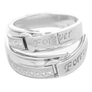 Forever Couple's Ring - White Gold with CZ - RG359 Forever Couple's Ring - White Gold with CZ - RG359