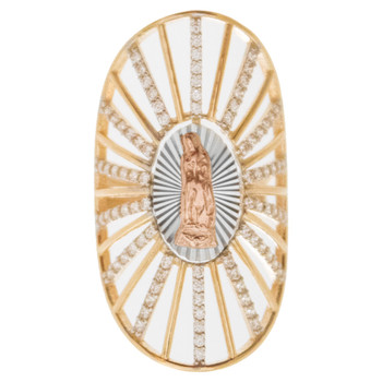 Yellow / White / Red Gold Ring - CZ - 14 K - RGO253 Yellow / White / Red Gold Ring - CZ - 14 K - RGO253