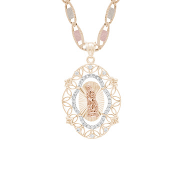 Yellow / White / Red Gold Pendant with CZ- 14K - MRD522 Yellow / White / Red Gold Pendant with CZ- 14K - MRD522