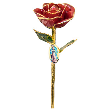 Virgin Mary 24k Gold Rose - 11in - RSEVM1 Virgin Mary 24k Gold Rose - 11in - RSEVM1