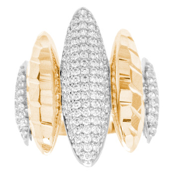 Yellow & White Gold Ring with CZ - 14 K - RGO262 Yellow & White Gold Ring with CZ - 14 K - RGO262