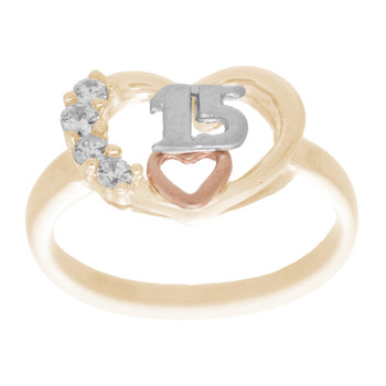 Forever 15 - Yellow / White Gold Ring with CZ - XVR765
Yellow, Red and White Gold Quinceanera ring.
14 K. | 3.4 Gr. Forever 15 - Yellow / White Gold Ring with CZ - XVR765
Yellow, Red and White Gold Quinceanera ring.
14 K. | 3.4 Gr.