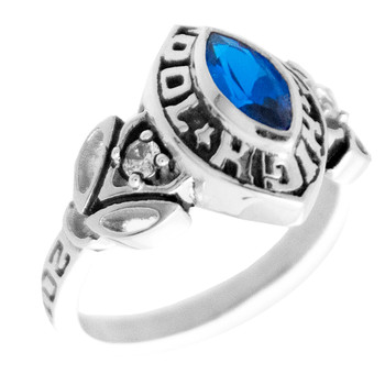 Graduation Ring / White Gold - CZ - GDR161 Graduation Ring / White Gold - CZ - GDR161