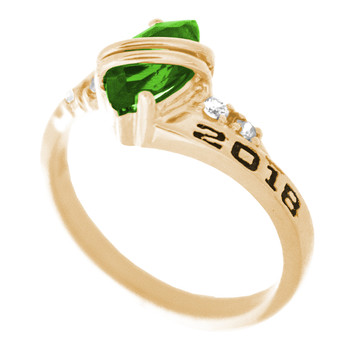 Graduation Ring / Yellow Gold - CZ - GDR169 Graduation Ring / Yellow Gold - CZ - GDR169