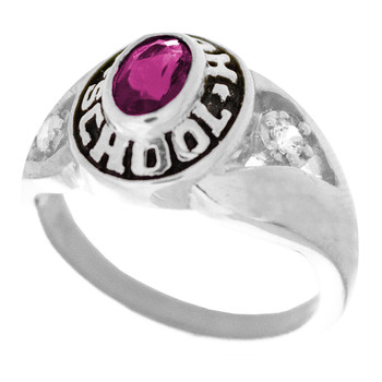 Graduation Ring / White Gold - CZ - GDR171 Graduation Ring / White Gold - CZ - GDR171
