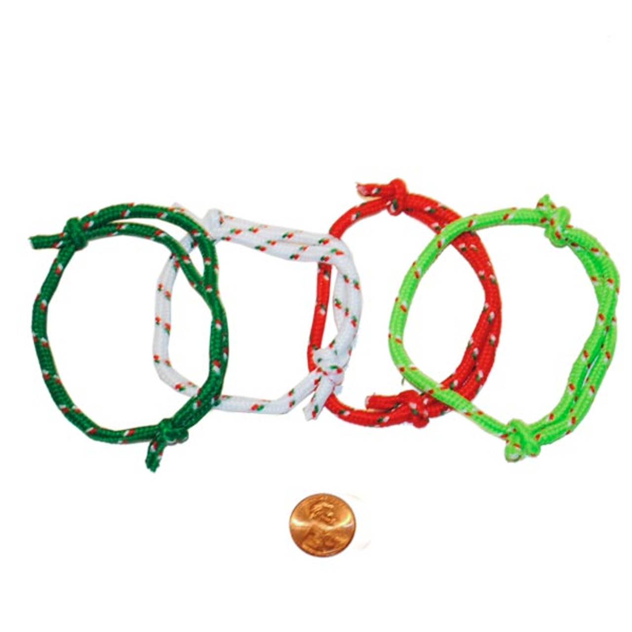 Christmas Colored Rope Bracelets - Inexpensive Prize for Kids!