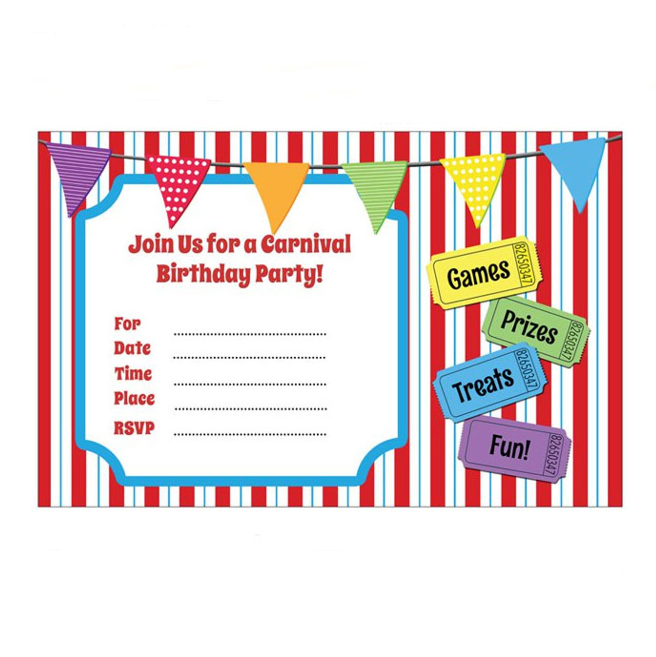 Carnival Party Themed Invitations - Discount Invitations ...