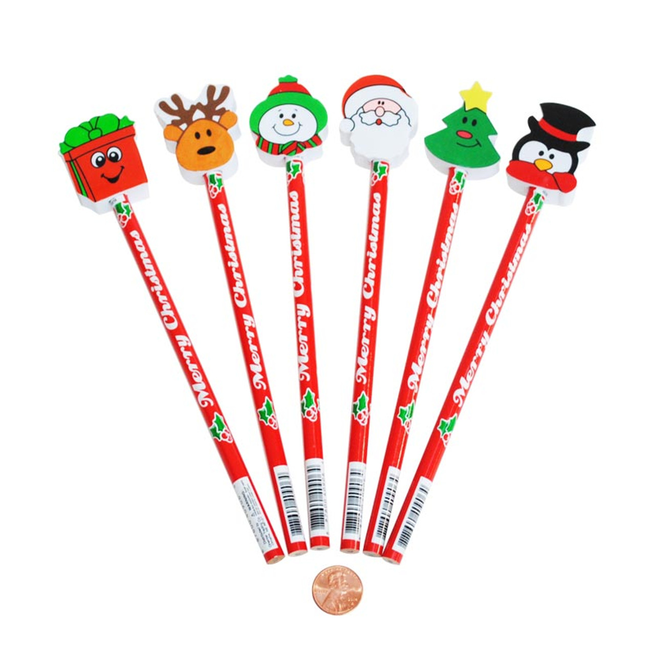 christmas pencils with holiday erasers cute christmas prize christmas pencils