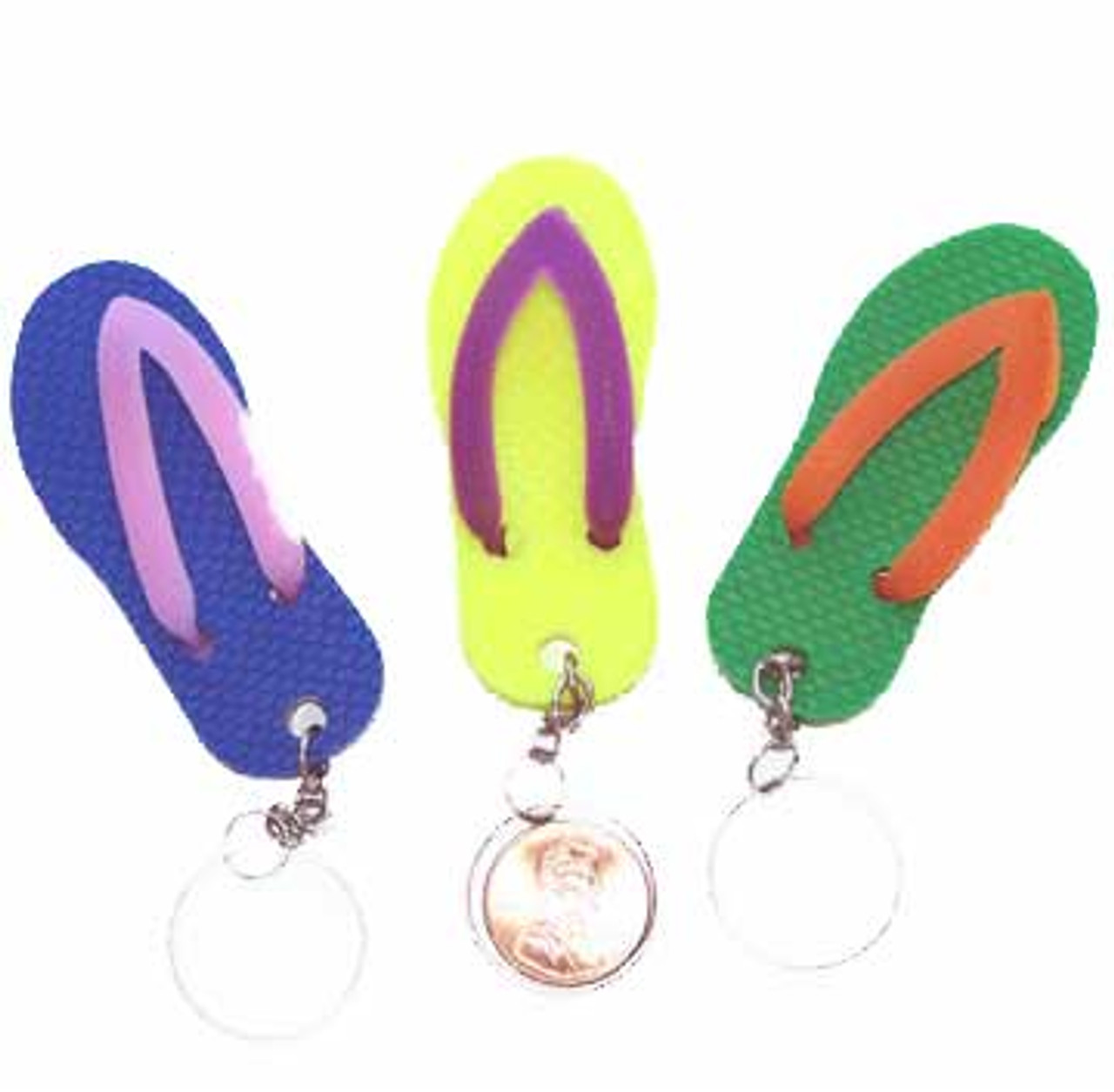 Plastic Mini Flip Flop Key Chain - Novelty Key Chain for Kids