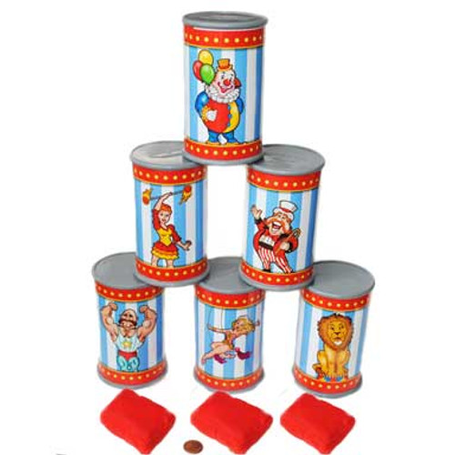 Plastic Can Knock Down Set 1099 6 Cans 3 Bean Bags Plastic Can Knock Down Set 1099 6 Cans 3 Bean Bags