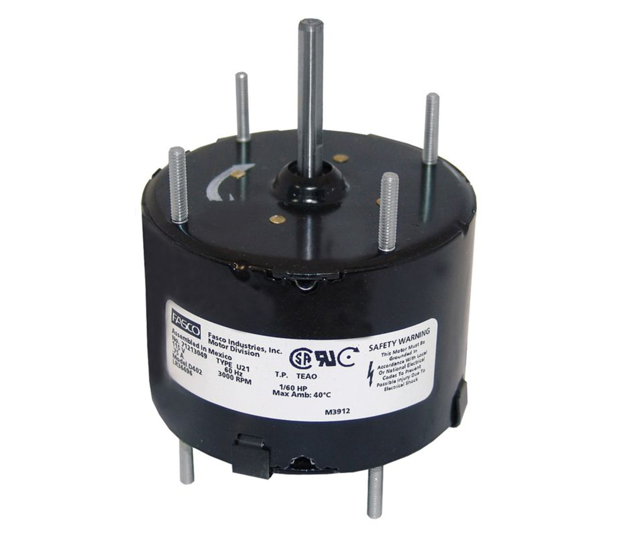 1 60 hp 3000 rpm cw 3 3 quot diameter 115 volts fasco d402 motor pole and rpm chart