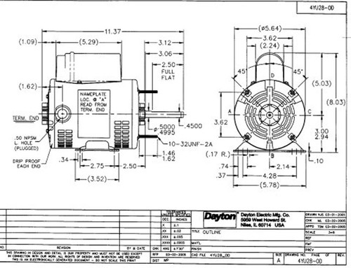 1 2 Hp Direct Drive Blower Motor 1725 Rpm 115 230v Dayton