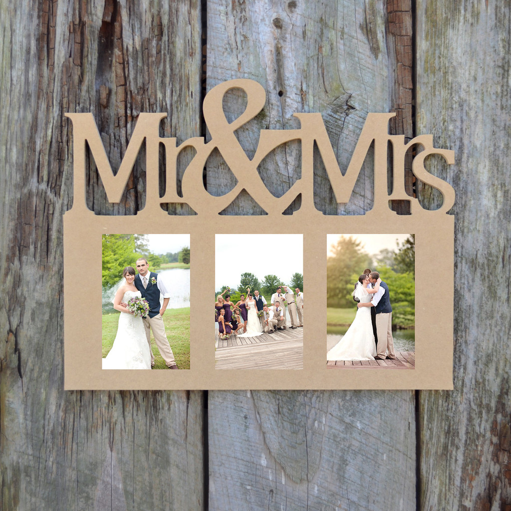 Mr & Mrs Picture Frame, Unfinished Wood Picture Frame, DIY Craft