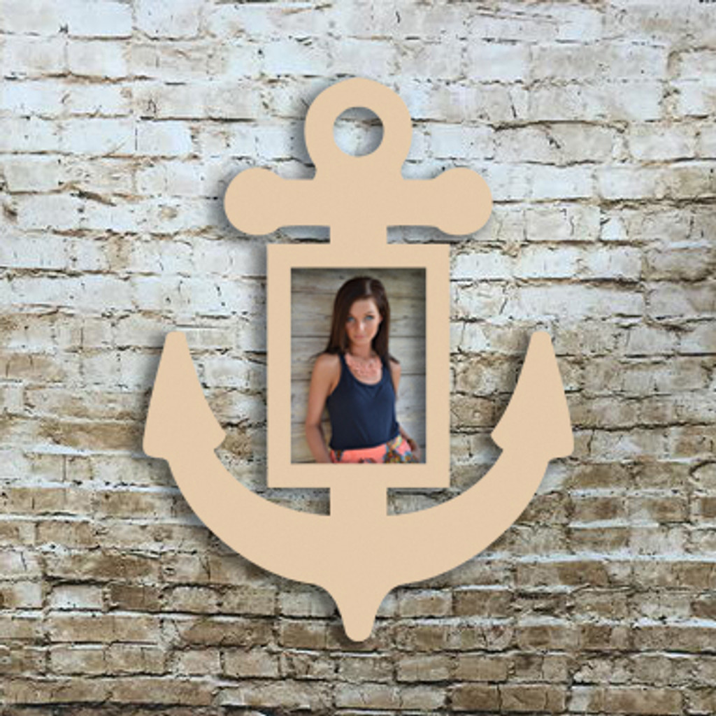 Wooden Anchor Picture Frame, Unfinished Wood Picture Frame