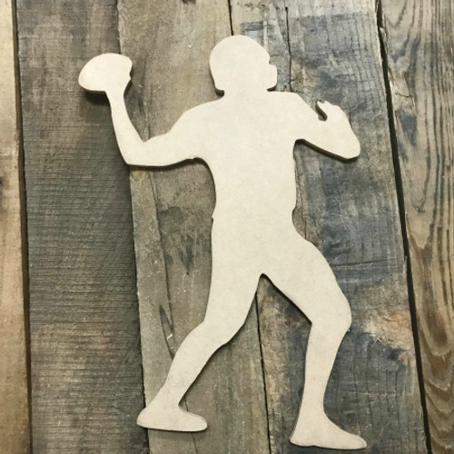 Football Player Quarterback Unfinished Wooden Craft Decor