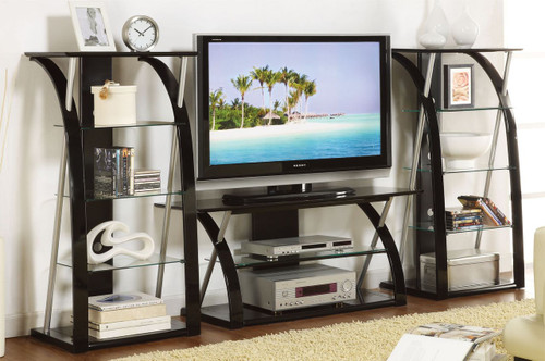 TV STAND BLACK WOOD