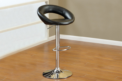 2PC SOLAR RING ADJUSTABLE SWIVEL BARSTOOL BLACK
